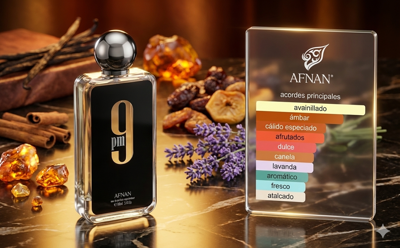 Afnan 9pm | Perfume Dulce de Vainilla y Ámbar | El Pasaporte a la Noche