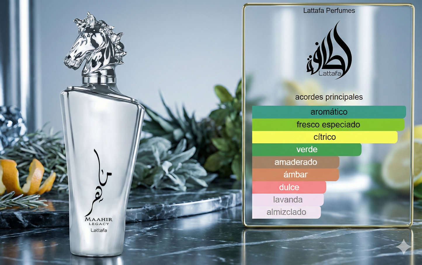 Lattafa Maahir Legacy | Perfume Cítrico Fresco Metálico | El Aroma del Futuro