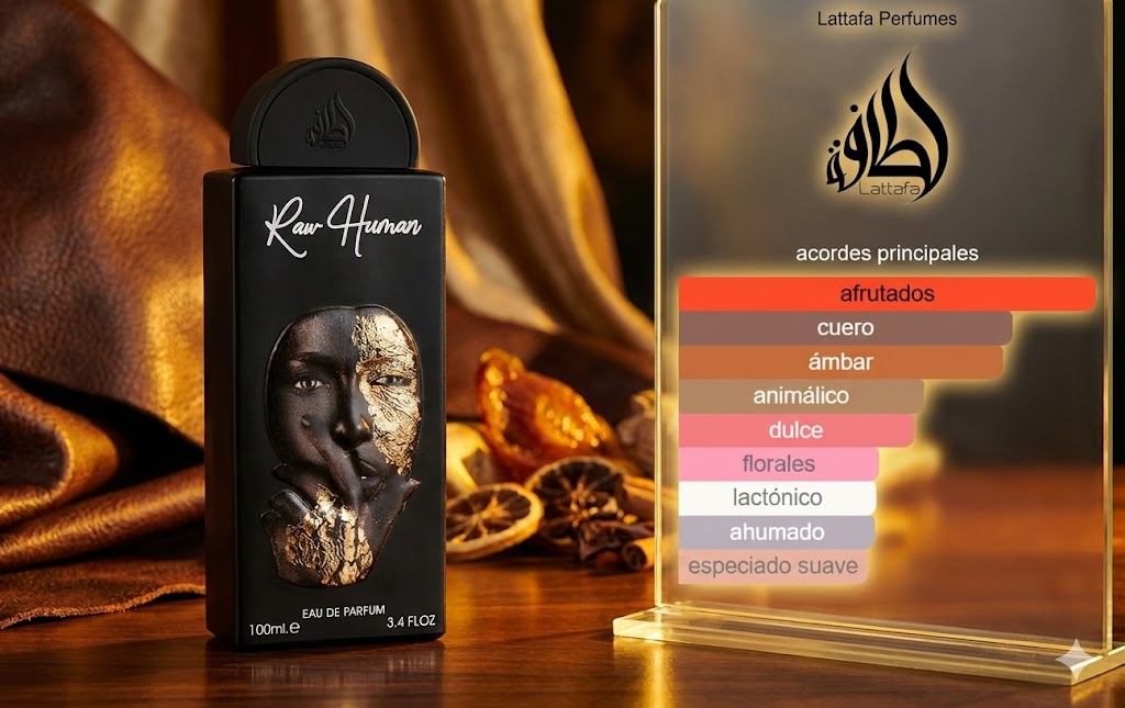 Lattafa Raw Human: El Aroma Nicho de Ciruela y Cuero | Aroma23
