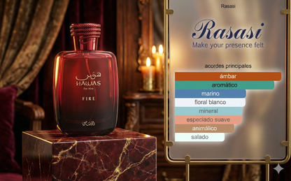 Rasasi Hawas Fire | Perfume Ambarado Especiado | La Llama de la Noche